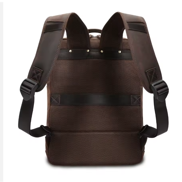 Full-Grain Leather Multi-pocket 16 Inch Laptop Backpack Bag