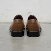 Men's Brown Apron-Toe Leather Derby Shoes — Falkirk