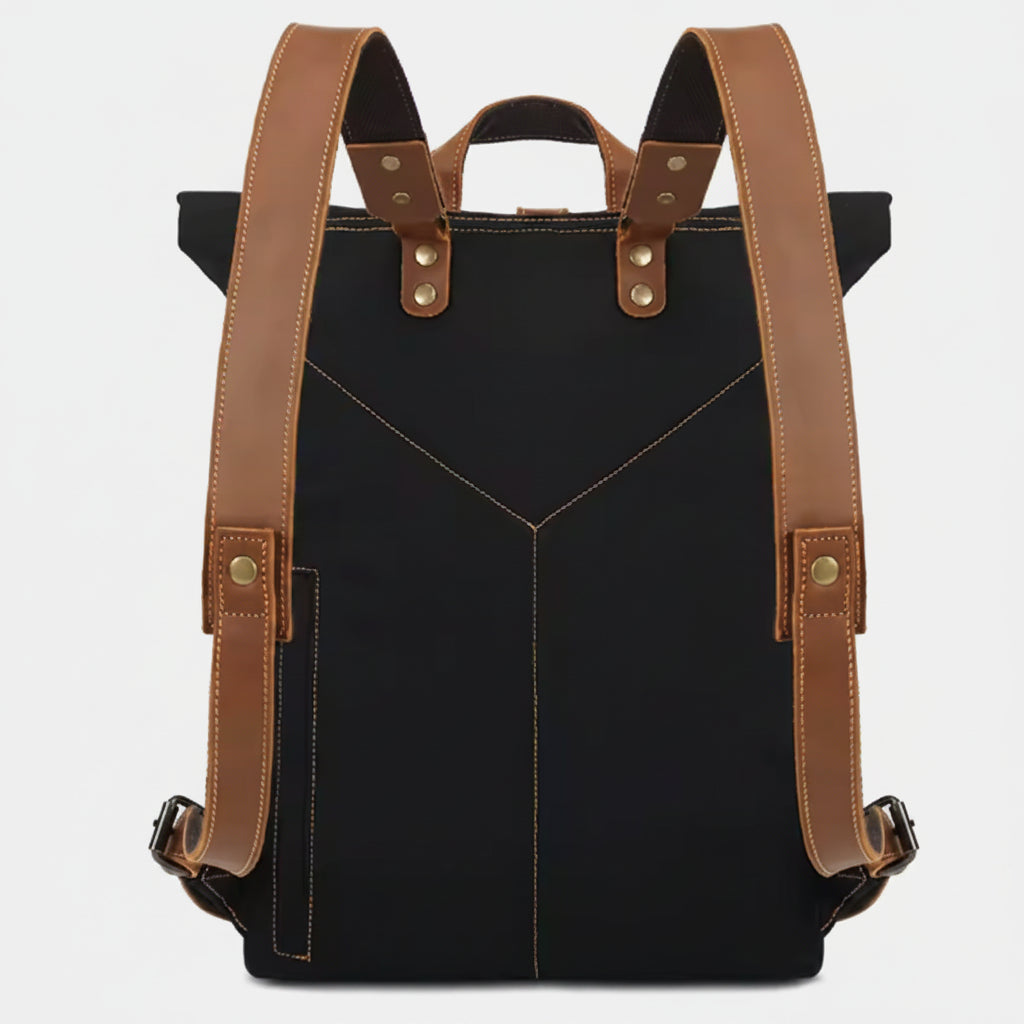 Vintage Waterproof 15 Inch Laptop Leather Accents Backpack