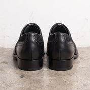 Black Suede and Leather Wingtip Cap-Toe Oxfords — Doncaster