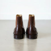 Handcrafted Men's Brown  Wingtip Leather Ankle Boots, Hand Burnish Brogue Boots