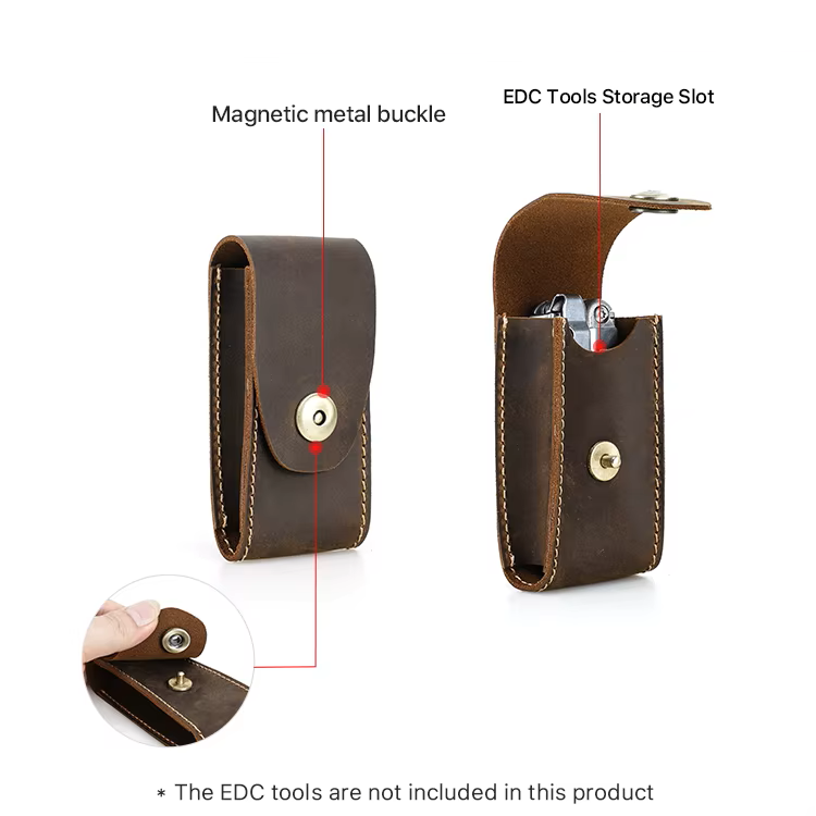 Handmade Leather Belt Pouch – Vintage EDC Multitool & Pocket Knife Sheath