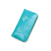 Women's Red Butterfly-Embossed Leather Wallet