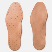 Light Brown Diamond-Punched Full-Grain Leather Insoles — Finham