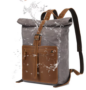 Vintage Waterproof 15 Inch Laptop Leather Accents Backpack