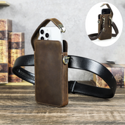 Men's Adjustable Strap Multi-Use Full- Grain Leather Crossbody Bag