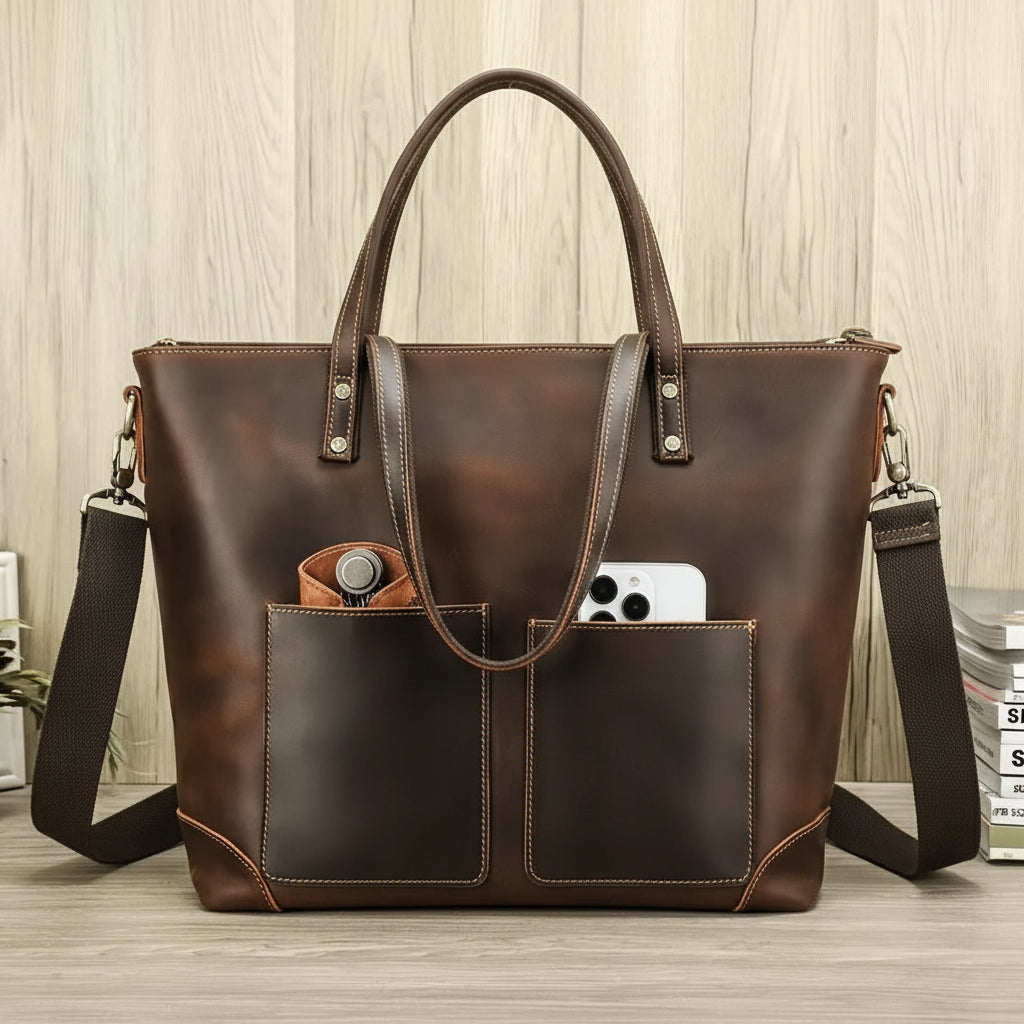 Full-Grain Leather 14.2" Laptop Bag