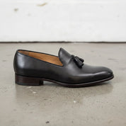 Men's Rich Black Tassel Loafer Handcrafted Calf Leather Dress Shoes — Humberstone