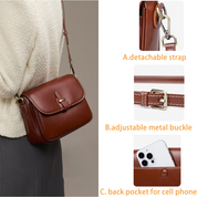 Women's Vintage Full-Grain Leather Crossbody Bag