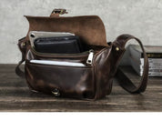 Unisex Retro Leather Crossbody Bag – Fits 8.3" iPad