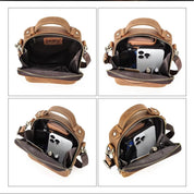 Men’s Genuine Leather Crossbody Sling Bag - Stylish Phone Holder with Card & Pen Slots