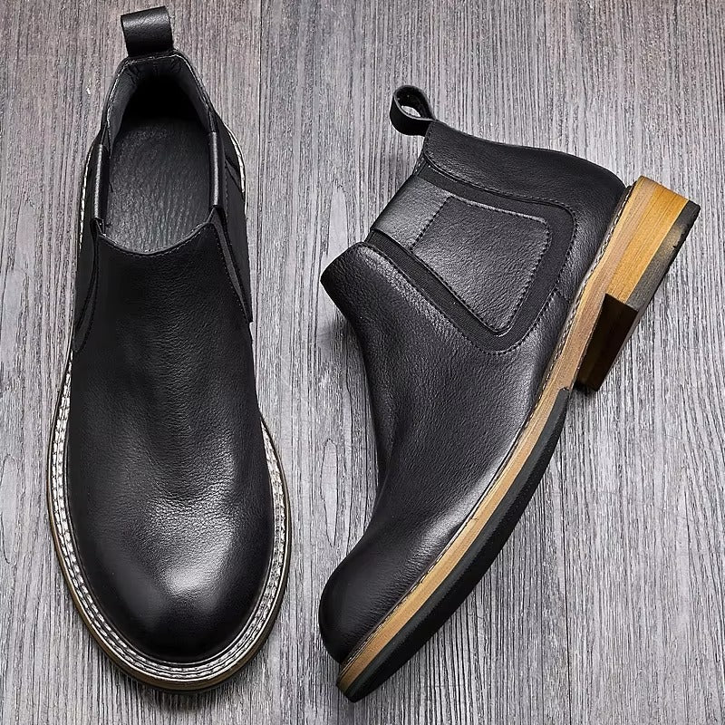Men’s Genuine Leather Chelsea Boots, Stylish Casual & Business Wear