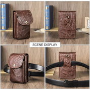 Men’s Leather Utility Waist Pouch – Phone & Passport Belt Holster