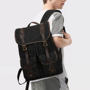Men's Vintage Canvas Backpack, Retro Waterproof Laptop Bag