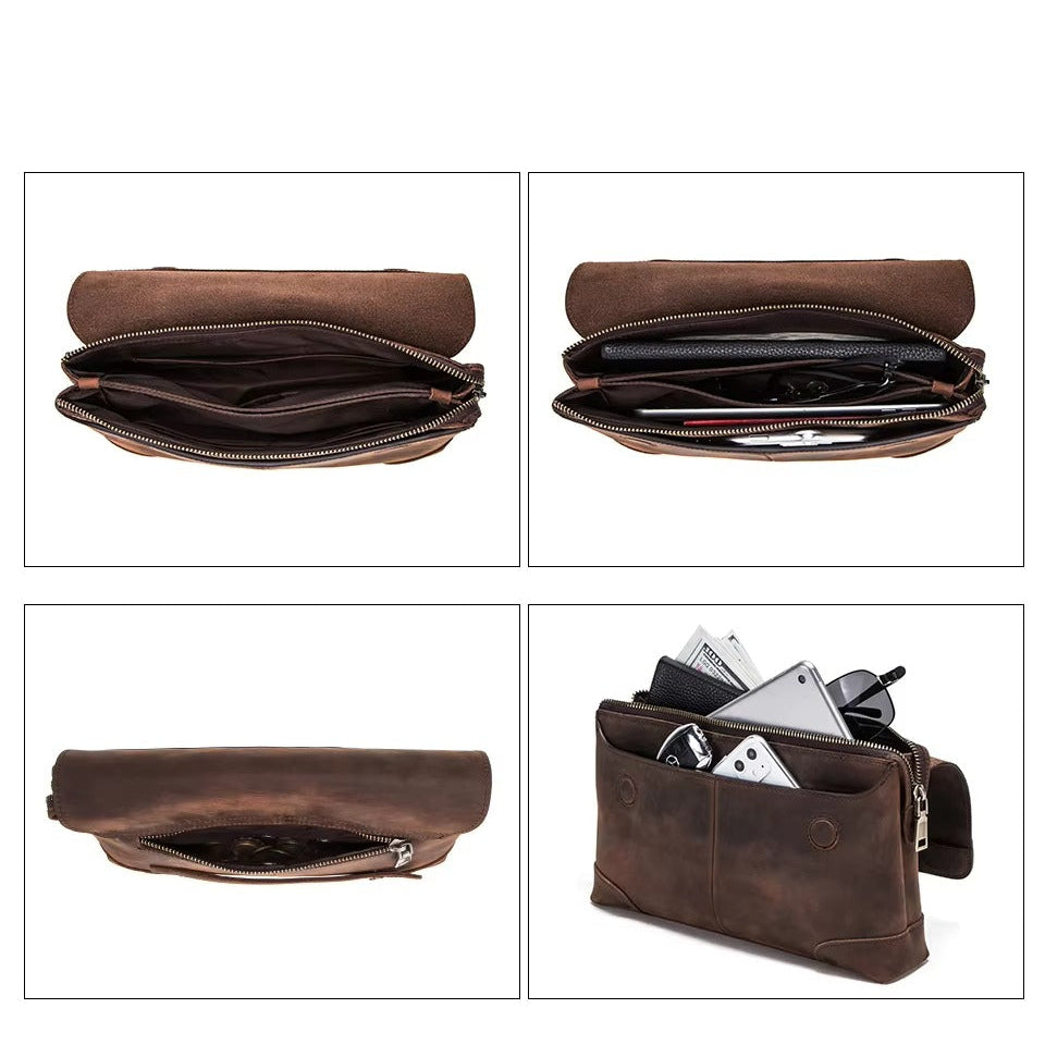 Genuine Men’s Clutch Bag - Leather Tablet Holder