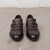 Men's Dark Brown Fringe Leather Kiltie Loafers — Ross