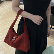 Women's Slouchy Suede Shoulder Bag - Underarm Leather Hobo Tote