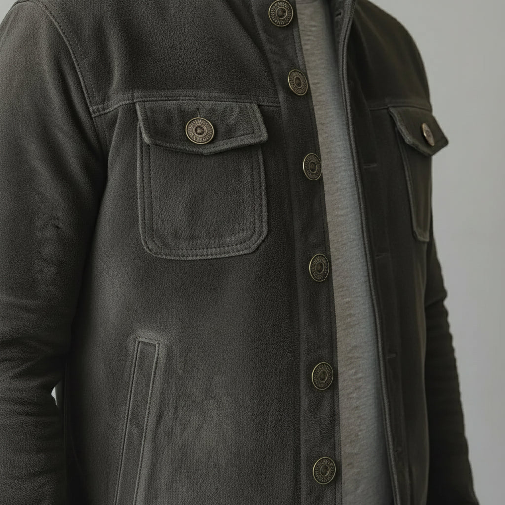 Men's Handmade Shirt Suede Jacket
