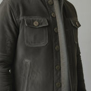 Men's Handmade Shirt Suede Jacket