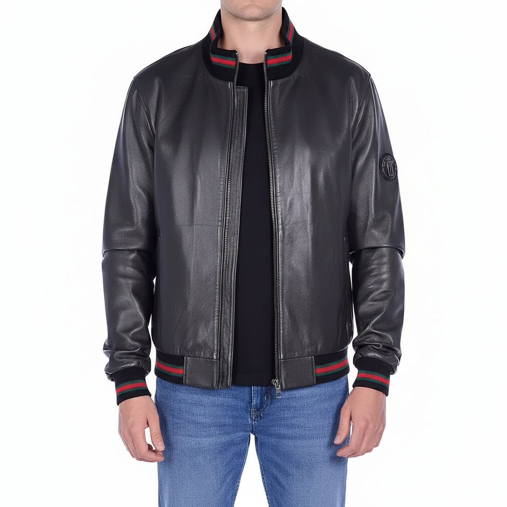 Men's Handmade Bomber Leather Jacket