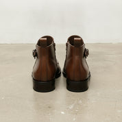 Men's Brown Apron-Toe Leather Jodhpur Boots