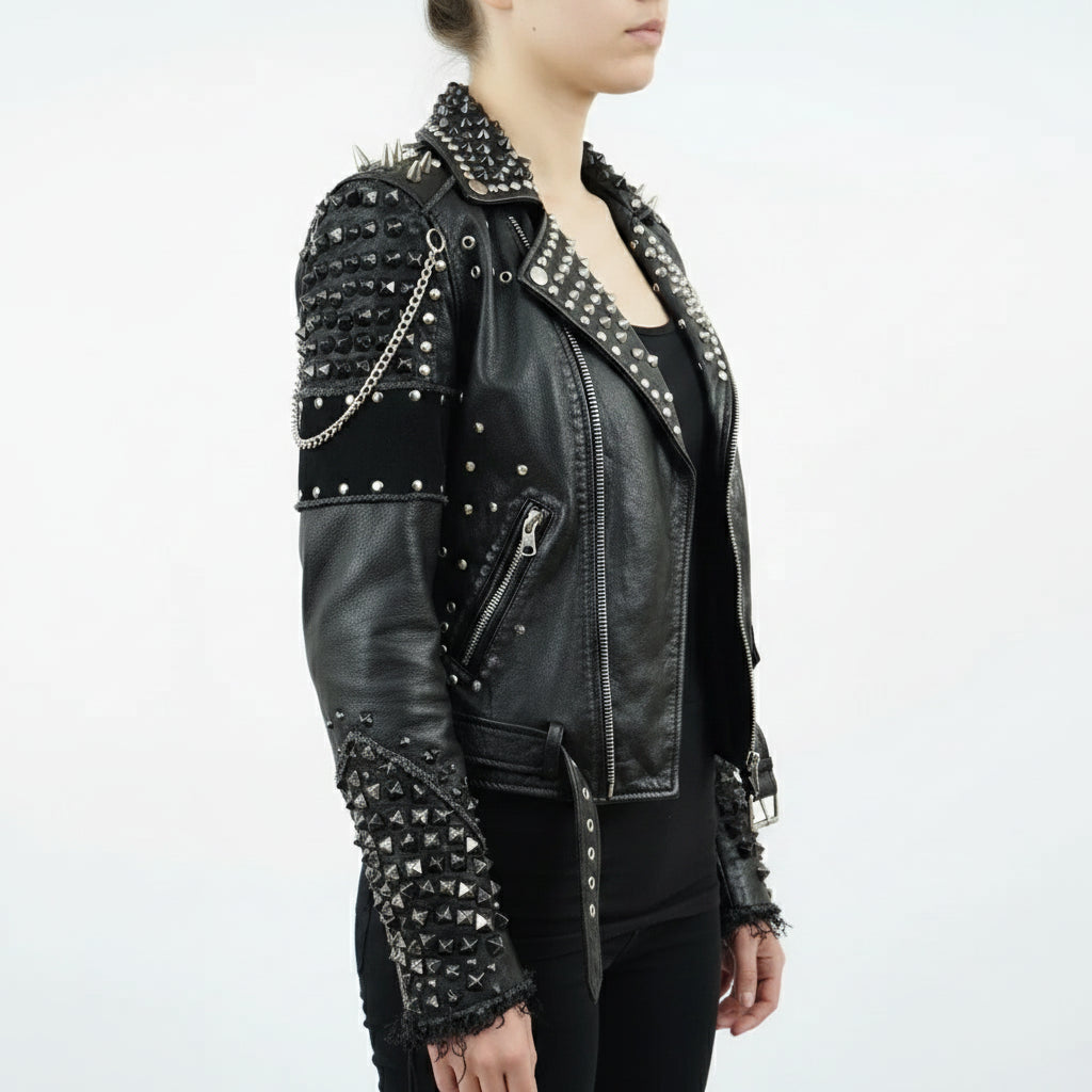 Women's Handmade Biker Leather Jacket