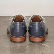 Men's Navy and Grey Two-Tone Wingtip Leather Spectator Oxfords — Edgeley