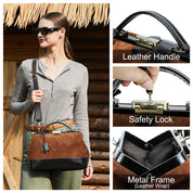 Women's Full-Grain Leather Doctor Style Satchel Crossbody Bag