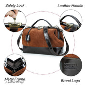 Women's Full-Grain Leather Doctor Style Satchel Crossbody Bag