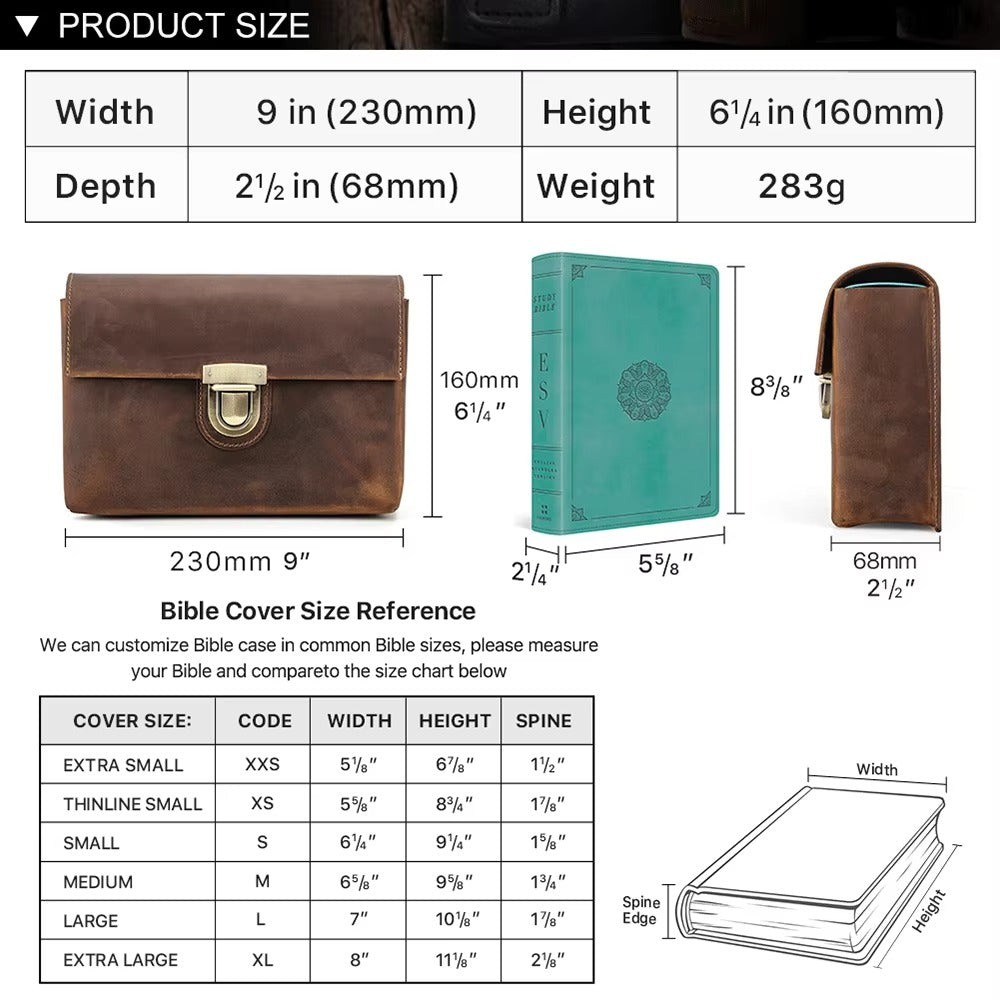 Premium Leather Bible Bag, Durable Sleeve Style, Elegant Gift Option