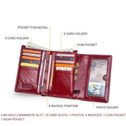 Women's 10 Card Slots Leather Purse