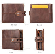 Vintage Leather RFID Clutch Wallet With Hasp Coin Purse