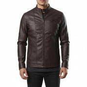 Handmade Men Brown Leather Jacket, Biker Jacket for Men, Winter Leather Apparel