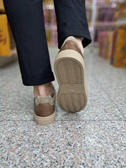 Men's Tan Suede Slip-On Sneakers