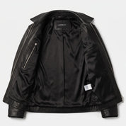 Men's Black Leather Trucker Jacket — Heatherton