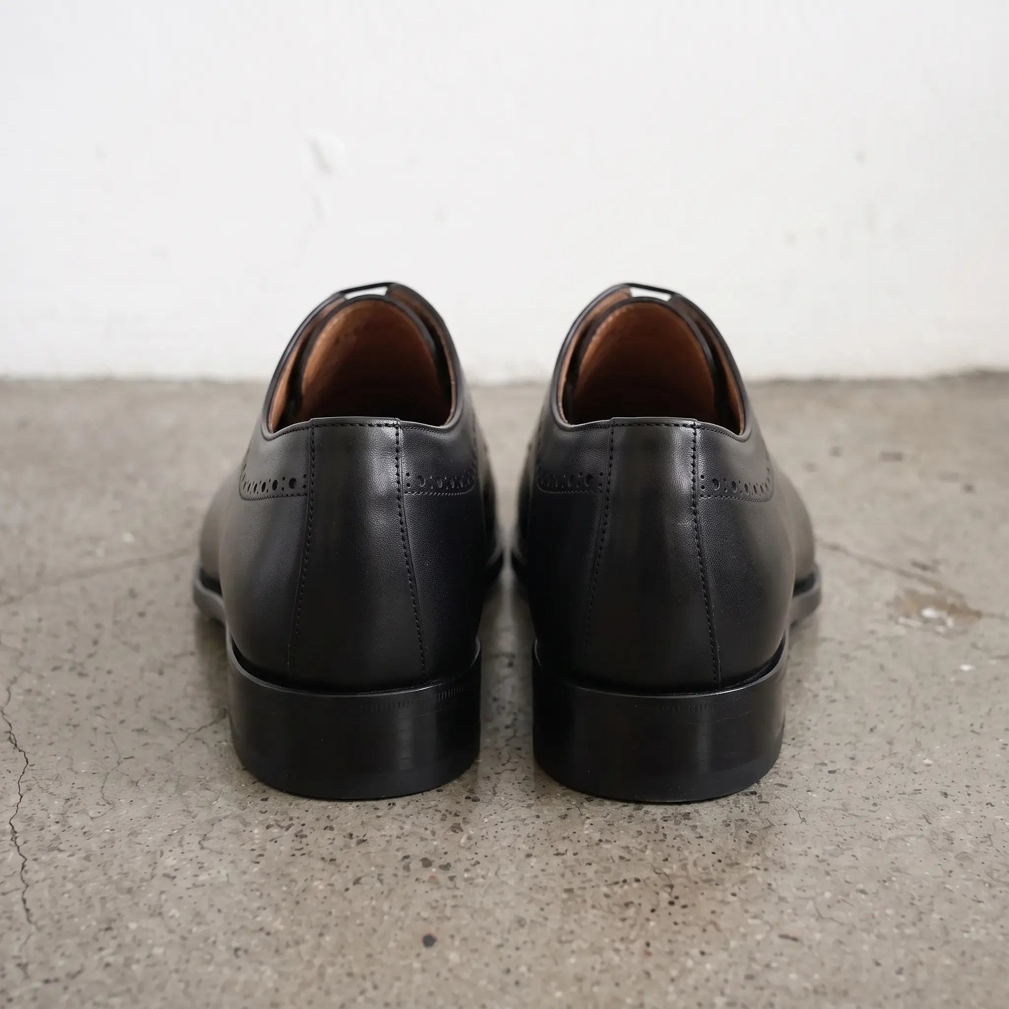 Men's Black Cap-Toe Leather Oxfords — Churwell