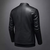 Handmade Made to Order Men Black Slim Fit Leather Jacket, Black Biker Jacket for Men