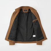 Men's Brown Suede Racer Jacket — Lyle
