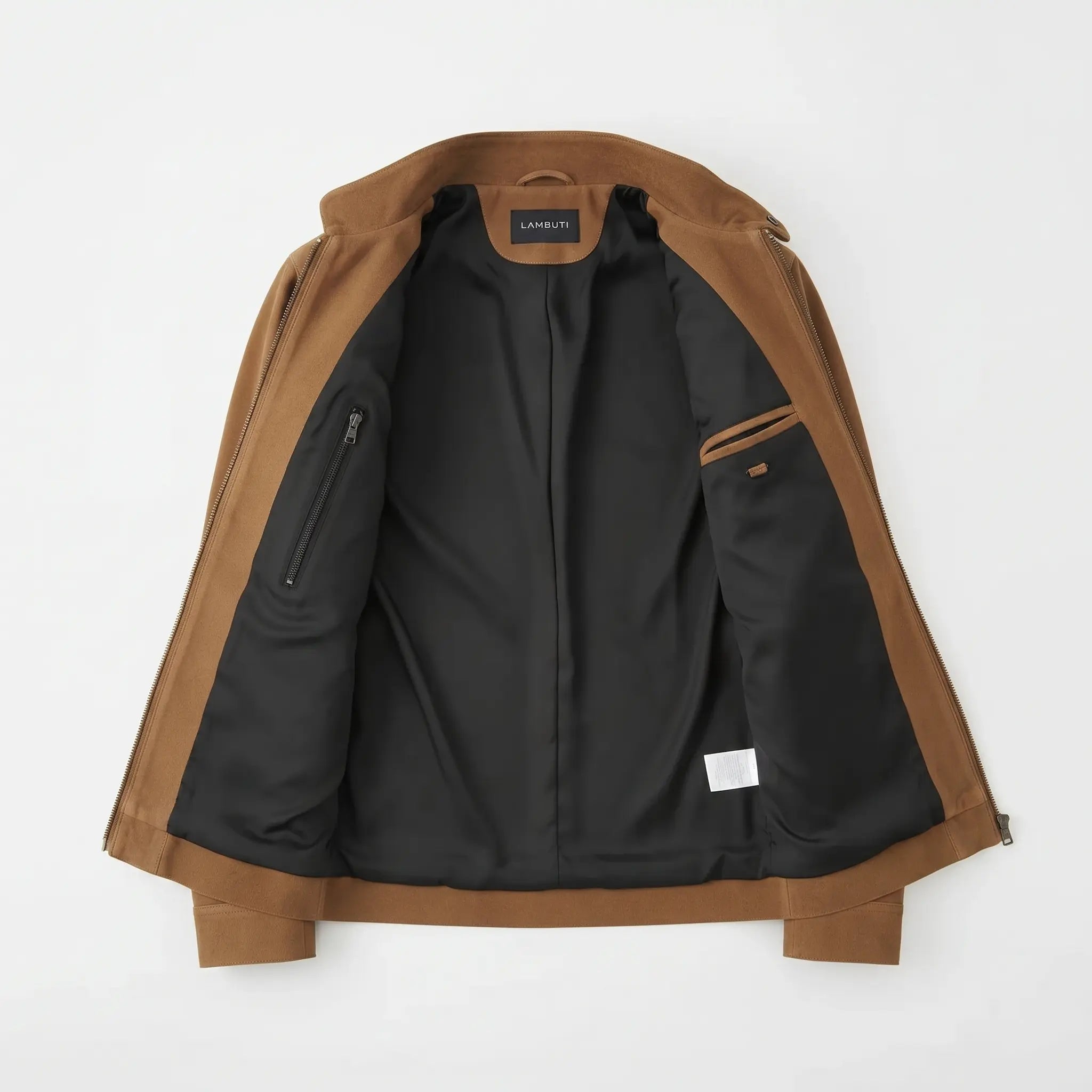 Men's Brown Suede Racer Jacket — Lyle