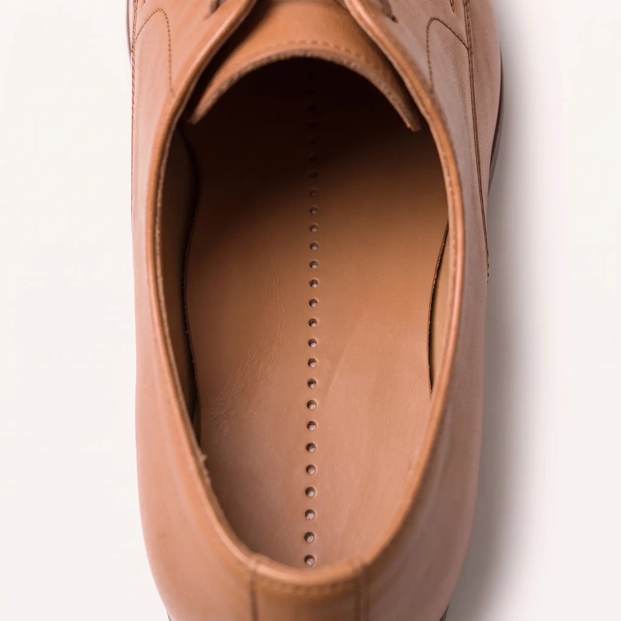 Light Brown Centre-Line Perforated Full-Grain Leather Insoles — Abborne