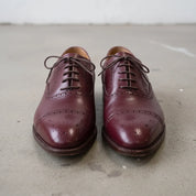 Men's Burgundy Cap-Toe Brogue Leather Oxfords — Earlham