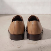 Men's Tan Cap-Toe Leather Derby — Goldney