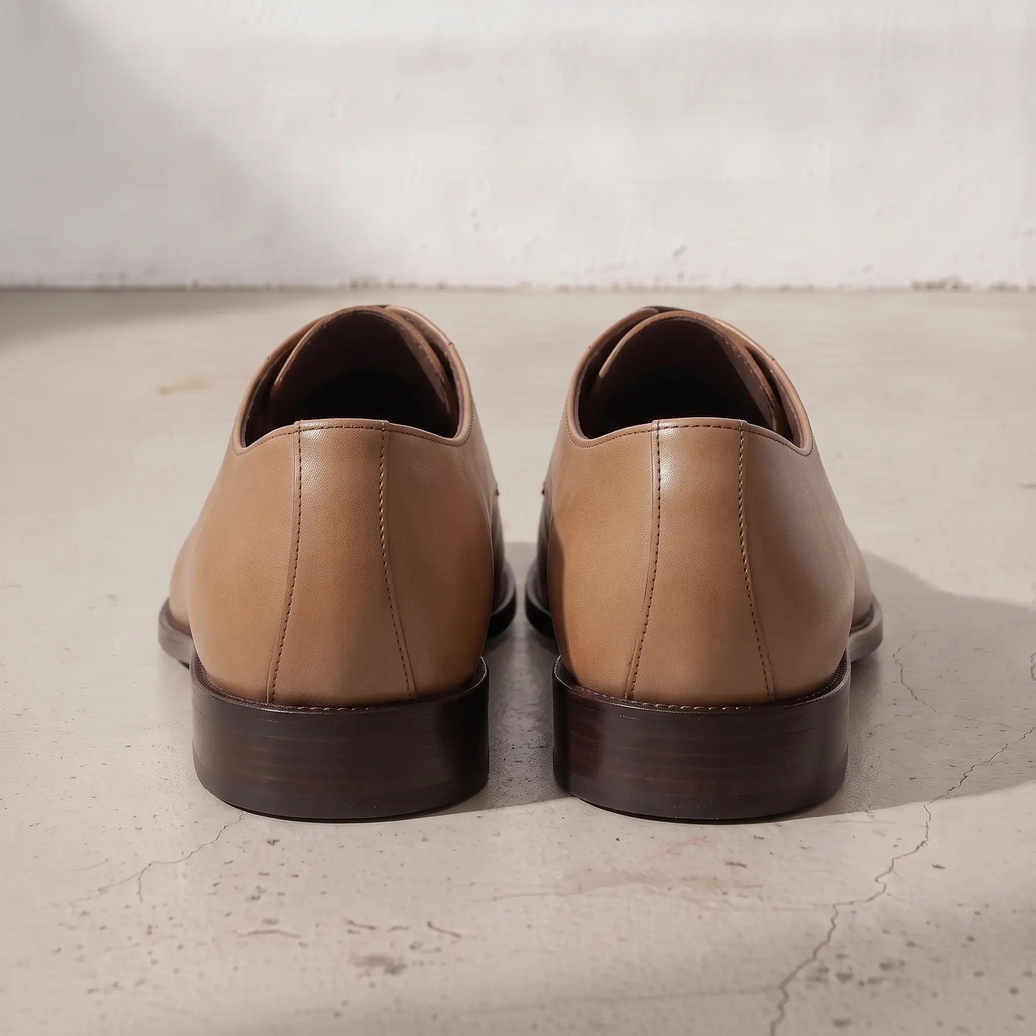 Men's Tan Cap-Toe Leather Derby — Goldney