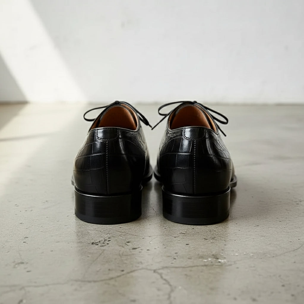 Handcrafted Black Crocodile Leather Dress Shoes