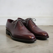Men's Burgundy Brogue Leather Oxfords — Chadburn