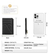 Men's Slim Leather RFID Zipper Coin Purse Wallet