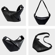 Women's Genuine Leather  Croissant Crossbody Bag - Slouchy Hobo Bag