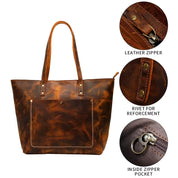 Genuine Leather Tote Bag for Women