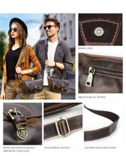 Unisex Retro Leather Crossbody Bag – Fits 8.3" iPad