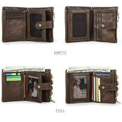 Durable RFID Wallet with Snap Closure and Steel Chain